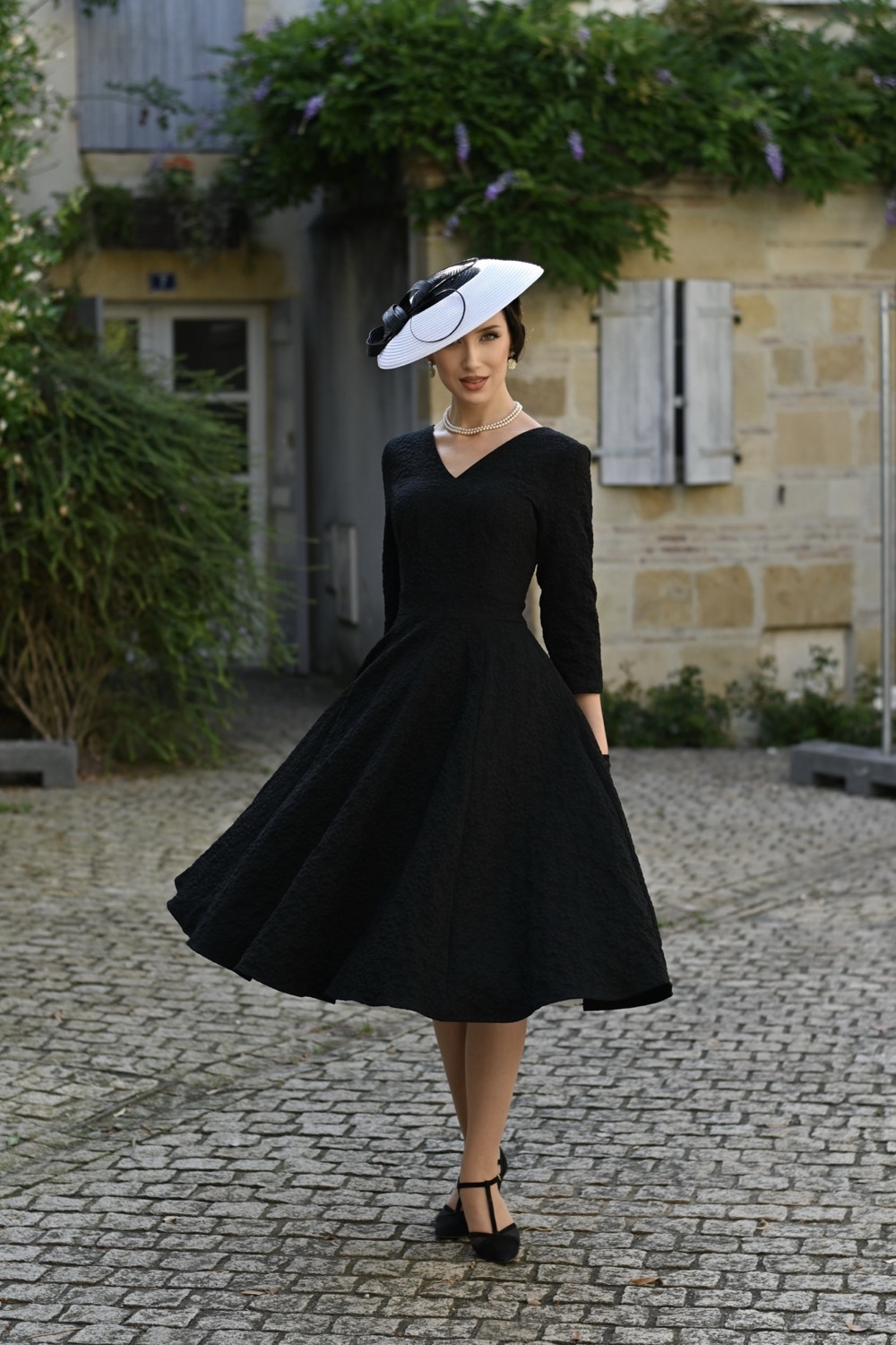 Piper Black Floral Swing Dress In Extended Sizing